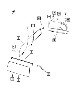 68291712ac Mopar Genuine Quarter Window Glass Right 68291712ac Mopar Genuine Quarter Window Glass Right