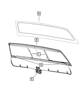 68303351ae Mopar Genuine Backlite Glass