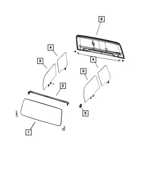 68365834ac Mopar Genuine Backlite Glass
