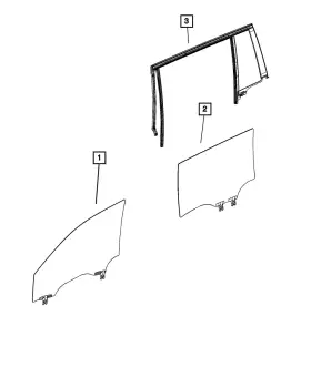 68378776ab Mopar Genuine Front Door Glass Right