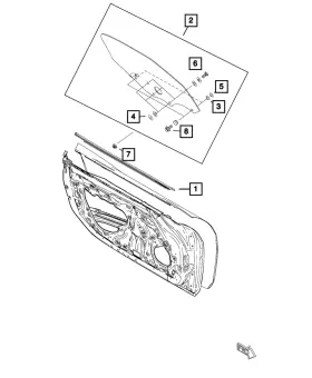 68464026aa Mopar Genuine Front Door Glass Right 68464026aa Mopar Genuine Front Door Glass Right
