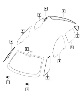68518191aa Mopar Genuine Rear Door Glass Left 68518191aa Mopar Genuine Rear Door Glass Left