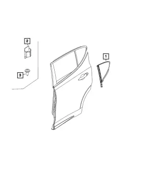 68607024aa Mopar Genuine Quarter Window Glass Right 68607024aa Mopar Genuine Quarter Window Glass Right