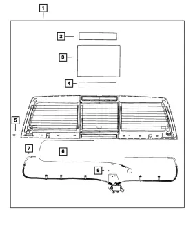 68631960ab Mopar Genuine Backlite Glass 68631960ab Mopar Genuine Backlite Glass