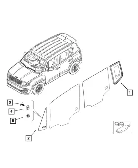 68640811aa Mopar Genuine Quarter Window Glass Right 68640811aa Mopar Genuine Quarter Window Glass Right