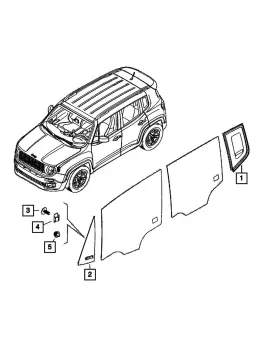 68642222aa Mopar Genuine Front Door Glass Left 68642222aa Mopar Genuine Front Door Glass Left