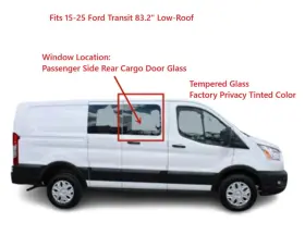 Dd12327ypn Nagd Fit 15-25 Ford Transit Low-roof Passenger Side Right Hinged Body Door Glass Dd12327ypn Nagd Fit 15-25 Ford Transit Low-roof Passenger Side Right Hinged Body Door Glass