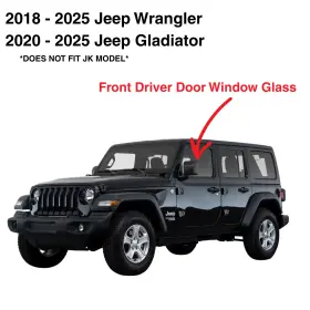 Dd12920gty Nagd Fits 18-25 Jeep Wrangler 20-25 Gladiator Driver Left Front Door Window Glass Dd12920gty Nagd Fits 18-25 Jeep Wrangler 20-25 Gladiator Driver Left Front Door Window Glass