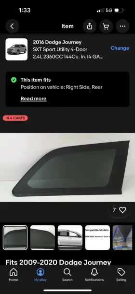 Dq11557ypy Nagd Fits 2009-2020 Dodge Journey Passenger Right Side Rear Quarter Glass Window Dq11557ypy Nagd Fits 2009-2020 Dodge Journey Passenger Right Side Rear Quarter Glass Window