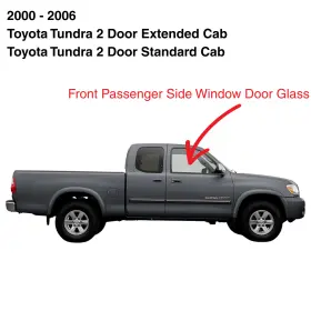 Fd20545gty Nagd Fits 00-06 Toyota Tundra 2dr Passenger Side Right Front Door Glass Window