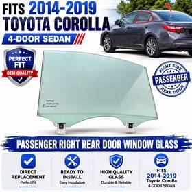 Nagd Fd26048gty Fits 2014-2019 Toyota Corolla 4dr Sedan Passenger Right Rear Door Window Glass