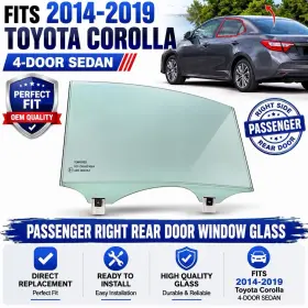 Fd26048gty Nagd Fits 2014-2019 Toyota Corolla 4dr Sedan Passenger Right Rear Door Window Glass