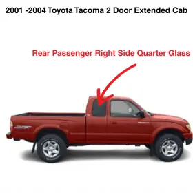 Fq21098ypn Nagd Fits 2001-2004 Toyota Tacoma 2dr Extended Passenger Right Quarter Glass Window Fq21098ypn Nagd Fits 2001-2004 Toyota Tacoma 2dr Extended Passenger Right Quarter Glass Window