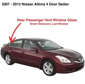 Fv23391gtn Nagd Fits 2007-2012 Nissan Altima 4 Door Sedan Passenger Rear Vent Window Glass