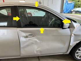 Nissan Fd25259gt 13-19 Versa Sedan Passenger Right Front Door Glass Window Only