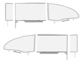 Tf42236d Oer Authorized 1955-57 Bel Air 150 210 Door Quarter Vent Glass Kit Gray Tint 2 Hardtop 6