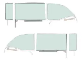 Tf42237c Oer Authorized 1955-57 Chevy Bel Air Door Quarter Vent Glass Kit Green Tint 2