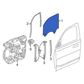 68700351aa Ram Oe Front Left Door Glass