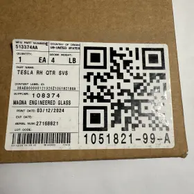 1051821-99-a Tesla 2012-2021 Model S Rear Right Quarter Window Glass New Oem 1051821-99-a Tesla 2012-2021 Model S Rear Right Quarter Window Glass New Oem