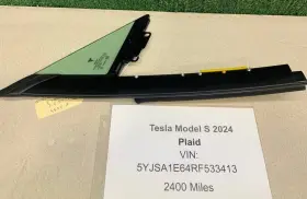 600664400j Tesla 2021-2024 Model S Front Left Side Door Window Corner Fixed Glass Oem