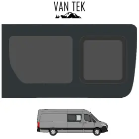 86442-03 Van Tek Glass Mercedes Sprinter Driver Side Flush Sliding Window With Fly Screen