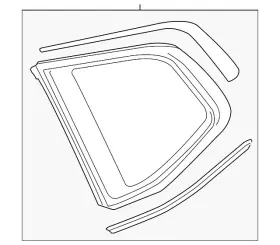 3cn-845-297-t-nvb Volkswagen Genuine Quarter Glass 3cn-845-297-t-nvb Volkswagen Genuine Quarter Glass