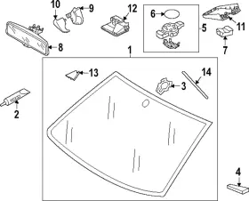 5h0-845-011-ba-nvb Volkswagen Genuine Windshield 5h0-845-011-ba-nvb Volkswagen Genuine Windshield