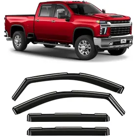 200298 Voron Glass In-channel Extra Durable Rain Guards For Chevrolet Chevy Silver