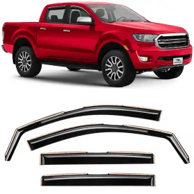 220160 Voron Glass In-channel Extra Durable Rain Guards For Trucks Ford Ranger 2019-2023 Supercr