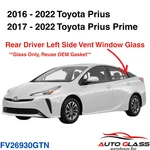 Fits 16-22 Toyota Prius/ Prime 4DR Hatchback Driver Left Rear Vent Window Glass New. Price: $75.99.