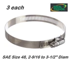 3X Ideal-tridon Sae Size 48, 2-9/16 To 3-1/2" Diam. Wide Hose Clamp New. Price: $12.00.