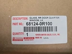 2019-2024 Toyota RAV4 Left Quarter Panel Glass Window Driver Side Oem Genuine New. Price: $75.00.