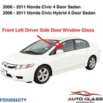 Fits 06-11 Honda Civic 4 Door Sedan Driver Side Left Front Window Glass New. Price: $68.00.
