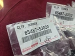 Genuine Parts 65487-53020 Clip, Corner Protect 2005-2023 Toyota(qty 7) New. Price: $14.00.