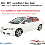Fits 2006-2011 Honda Civic 4 Door Driver Left Side Rear Vent Glass Window New. Price: $52.00.