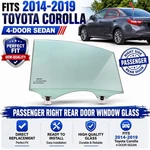 Fits 2014-2019 Toyota Corolla 4DR Sedan Passenger Right Rear Door Window Glass Used. Price: $50.00.