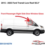 Fits 15-25 Ford Transit 83.2" Low-roof Passenger Right Front Door Window Glass New. Price: $66.00.