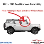 Fit 2021-2025 Ford Bronco 4-DOOR Passenger Right Side Front Window Glass New. Price: $182.00.