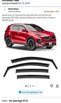 Voron Glass In-channel Extra Durable Rain Guards For Kia Sportage 2017-2022 New. Price: $80.00.