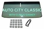 1967 1968 Ford Mustang Windshield Glass Ht, Conv Fastback Gasket & Clips Green New. Price: $169.00.