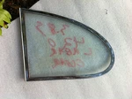 Jaguar 3.4S,3.8S 420 Left Rear No Draught Vent Window Original Triplex Toughened Used. Price: $80.00.