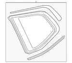 Genuine Volkswagen Quarter Glass 3CN-845-298-F-NVB New. Price: $363.32.