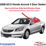 Fits 2008-2012 Honda Accord 4 Door Sedan Driver Side Left Rear Vent Window Glass New. Price: $59.99.