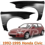 Front Left & Right Fender For 1992-1995 Honda Civic 2-DOOR Coupe W/molding Holes New. Price: $205.75.