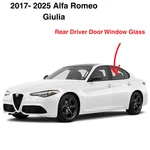 Fits 2017 - 2025 Alfa Romeo Giulia Rear Driver Left Side Door Glass Window New. Price: $149.99.