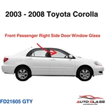 Fit 2003-2008 Toyota Corolla Sedan Passenger Right Side Front Door Window Glass New. Price: $78.00.