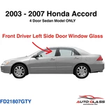 Fits 2003-2007 Honda Accord 4 Door Sedan Driver Left Front Window Glass New. Price: $82.00.