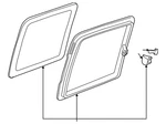 Genuine Gm Driver Side Quarter Window With Latch And Link 88939711 New. Price: $415.65.