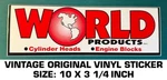 World Products Cylinder Heads Engine Blocks-vintage Original Vinyl Decal Sticker Used. Price: $10.85.