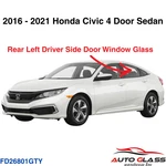 Fit 16-21 Honda Civic Insight 4DR Sedan Driver Side Left Rear Door Window Glass New. Price: $78.00.